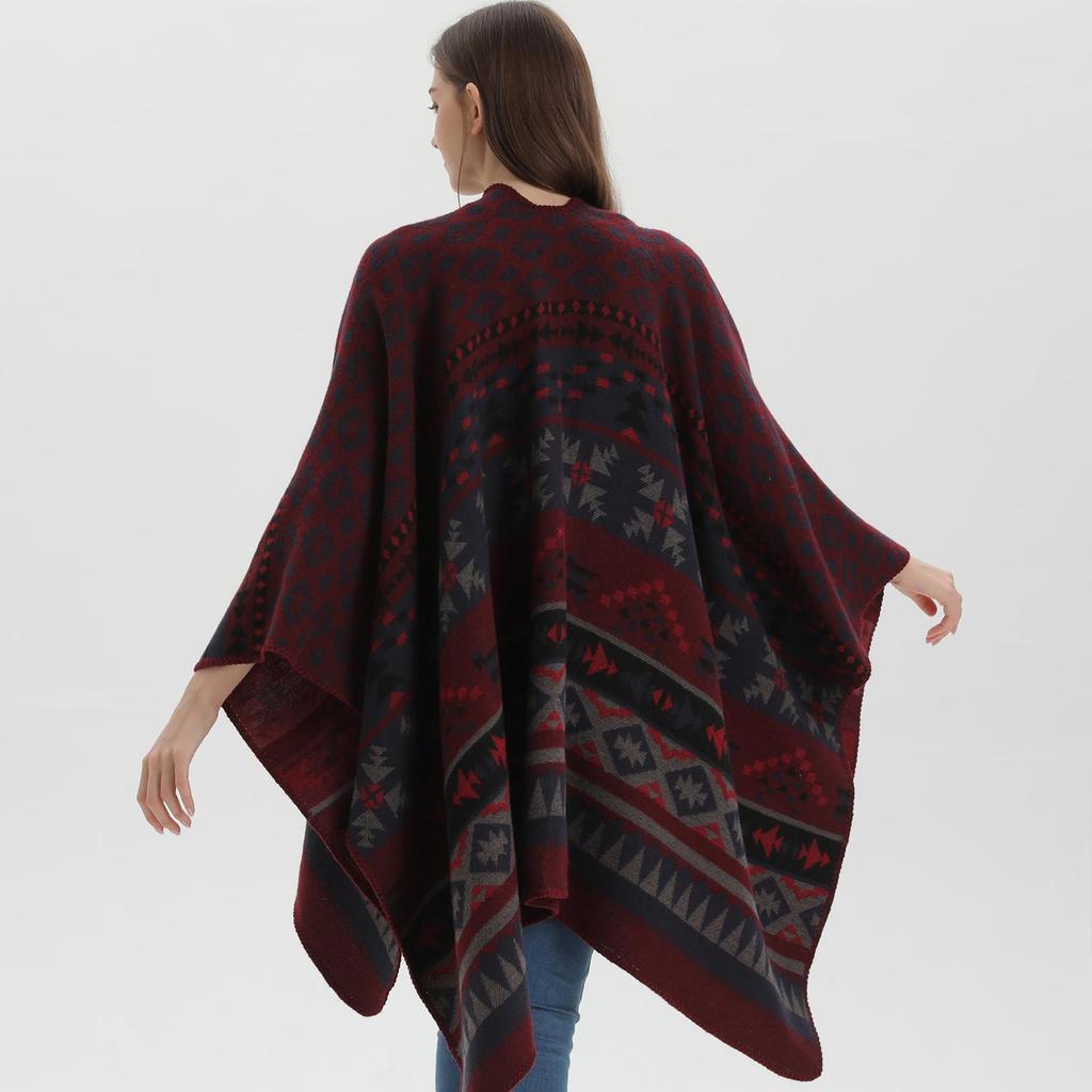 Autumn/Winter Ethnic Bohemian Knit Shawl Cloak