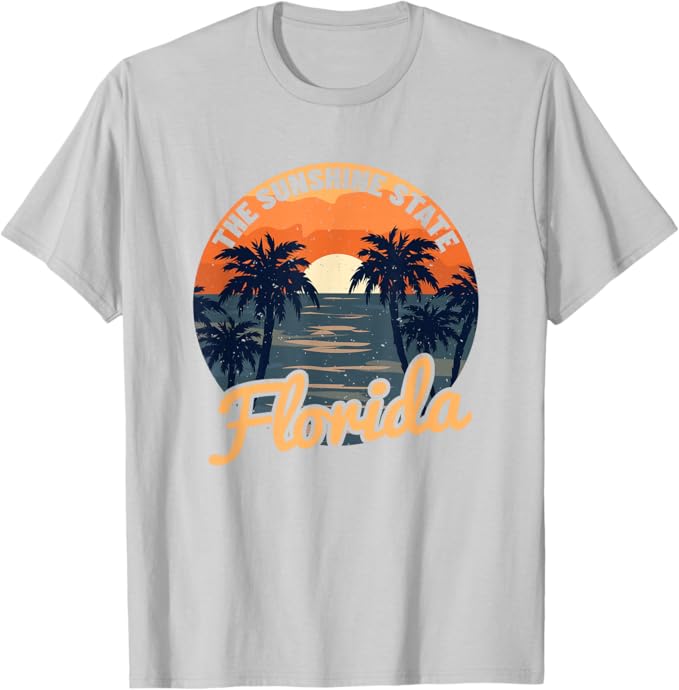 Florida Sunset  Design ze vzpomínek  Klasické tričko Pánské Dámské Letní Móda Vysoce kvalitní Bavlna Kulatý výstřih Krátký rukáv Horní díl