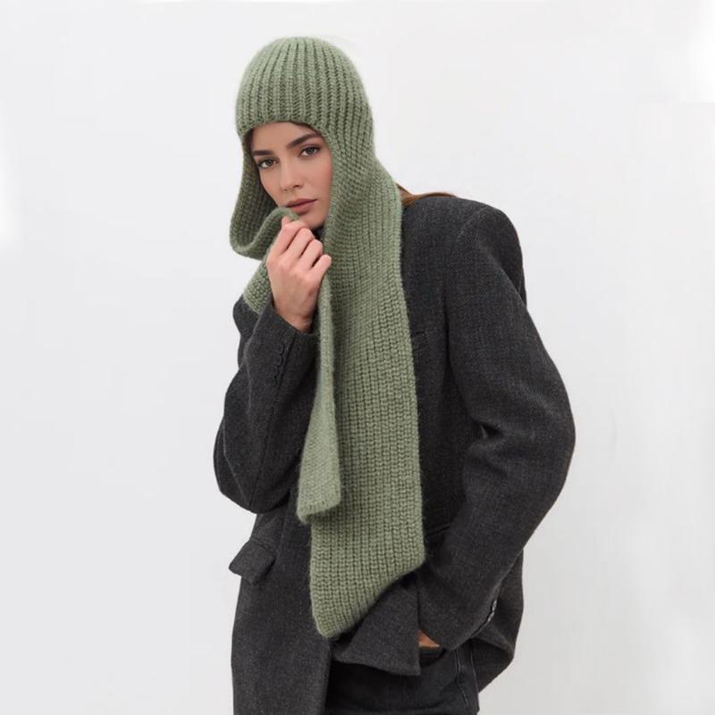 Premium fashionable hooded scarf integrated shawl men and women autumn and winter warm hooded bag head neck protection cold scarf shawl