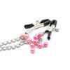 1 Pair Adjustable Nipple Clamps with Long Metal Chain and Colorful Beads Women Fetish Flirt Bondage Sex Toys
