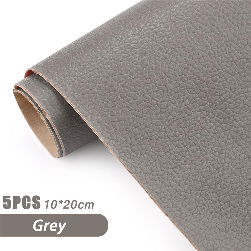 5Pcs 10*20cm Self-Adhesive Leather Stickers Strong Viscosity Artificial Litchi PU Leather Repair Patch For Sofa Car Seat Decals