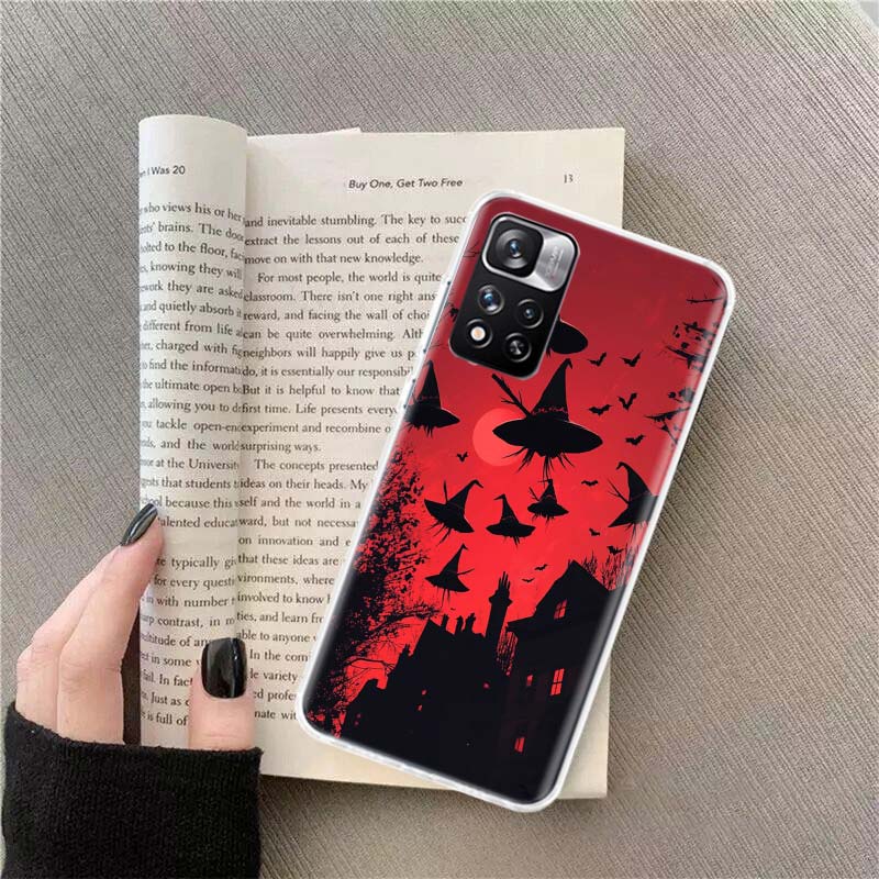 Halloween Wizard Hat Horror Fun Phone Case For Redmi Note 13 12 Pro Plus 14 15 Pro 5G 11 11T 11E 11S 10 Pro 10S 9 9S Cover Cell