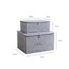 Cotton Linen Storage Box with PP Padded Bottom Foldable Zippers Storage Bag Organizer Case for Seasonal Duvets Clothes Bedding