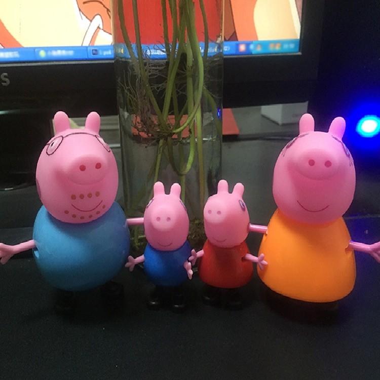 Cartoon Peppa Pig Cake Topper Set For Birthday Party With Soft And Hard Headed Figures