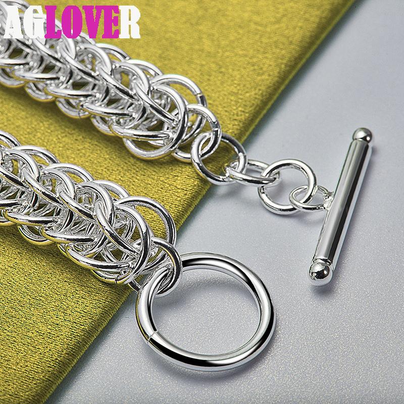 Bijuterii cu lanț de brățară cu mai multe cercuri din argint 925