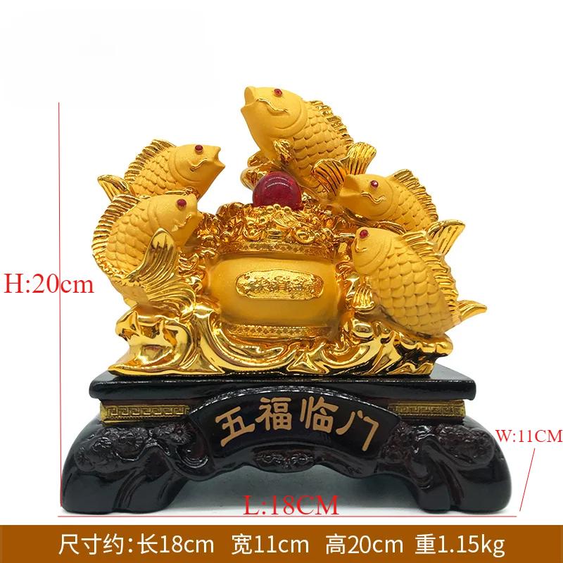 

украшение из золотой рыбы-дракона из смолы, гостиная, шкаф для вина и телевизора, открытие, новоселье, новый дом, подарочные изделия, предметы интерьера