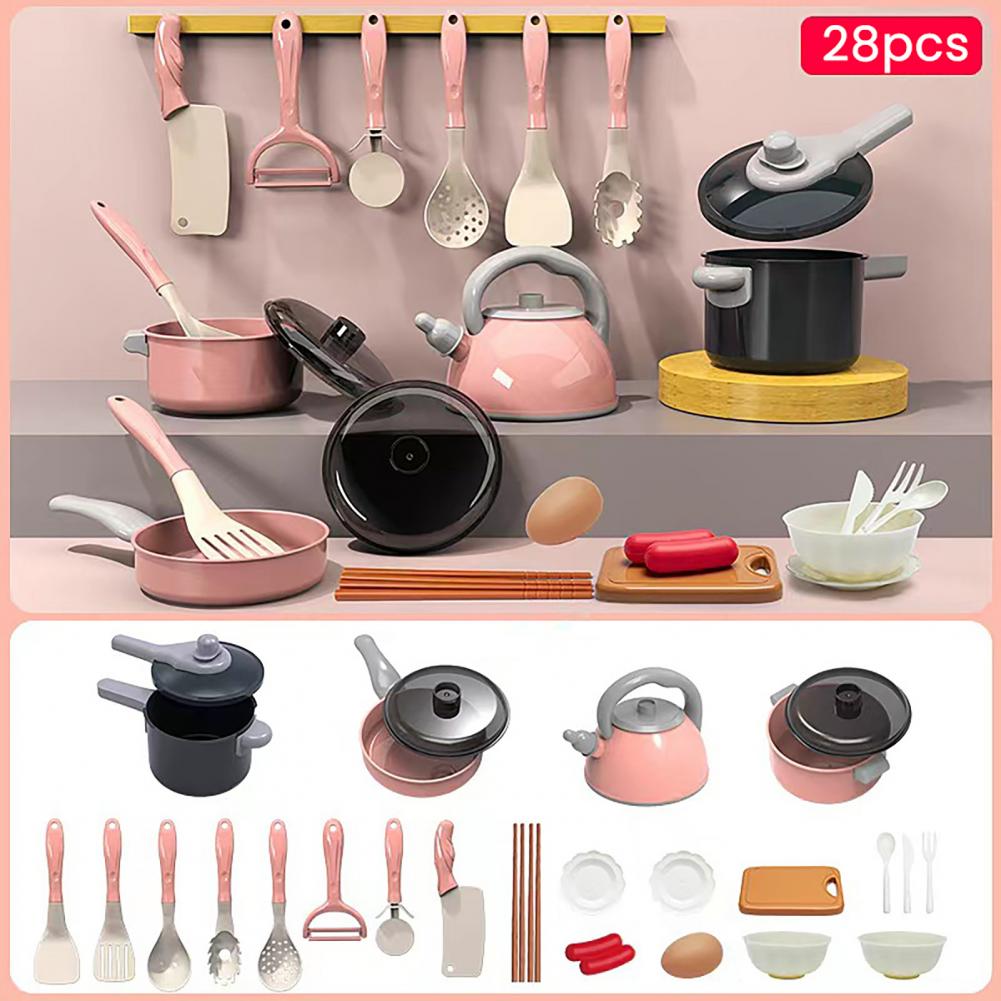 Kitchen Play Set Play House Toys Induction Cooker Playset With Realistic Sounds Kids Kitchen Accessories Set With For Toddlers