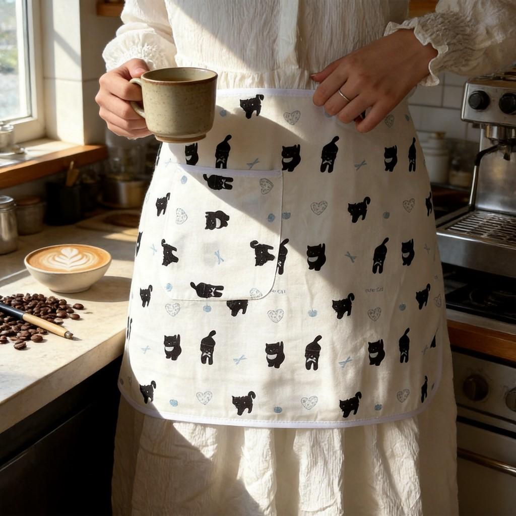 Waterproof Sleeveless Apron For Cafes And Home Use With Polyester Material