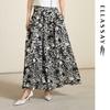 Women's 100% Silk Printed Loose Wide-Leg Pants