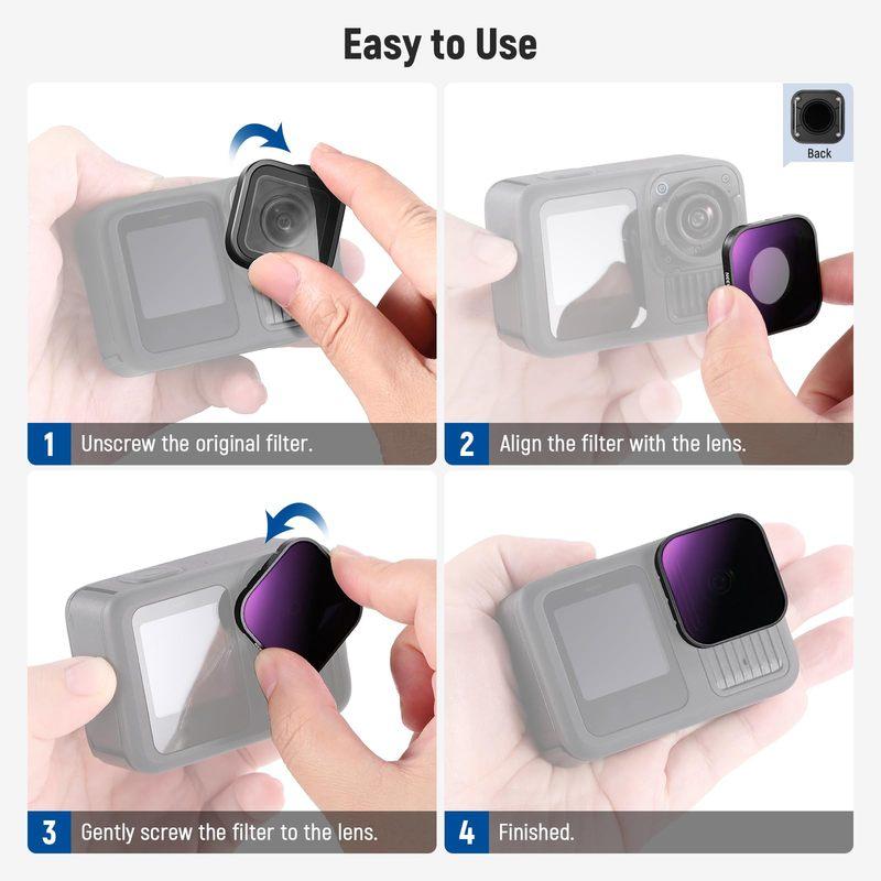 NEEWER CPL ND Filter for GoPro Hero 13 12 11 10 9 HD Multicoated Slim Neutral Density Circular Polarizer Action Camera Filters