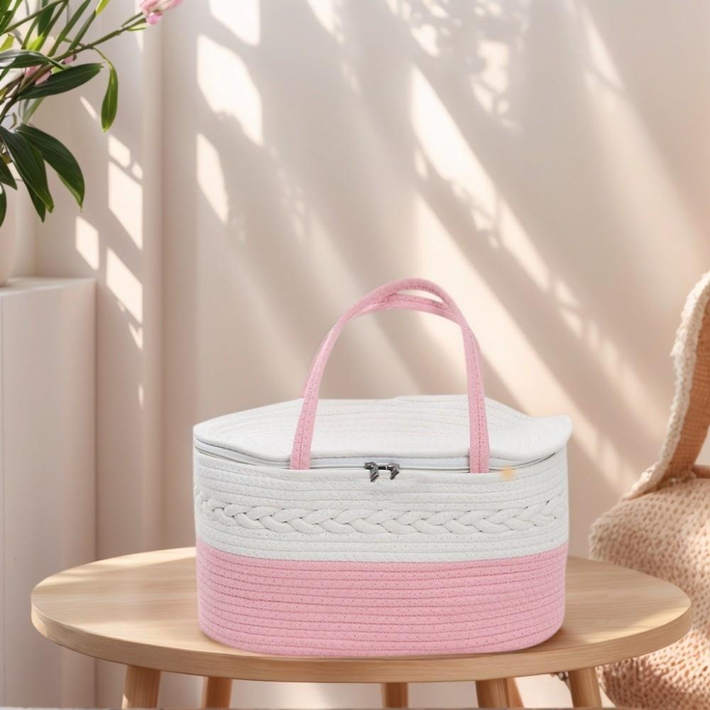 Cotton Thread Rope Diaper Storage Basket Large Capacity Baby Diaper Bag Home Living Room
