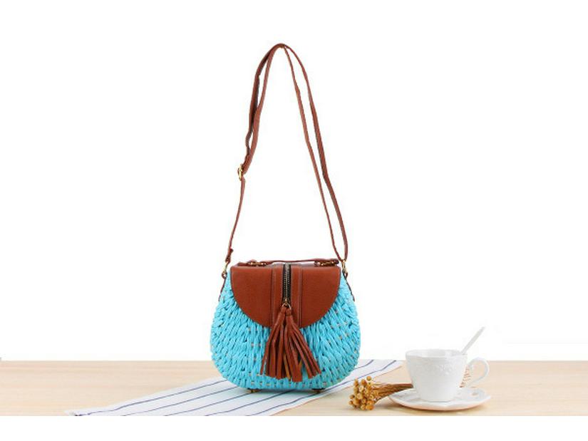 Neue Damen-Crossbody-Strandtasche aus gewebtem Papierseil