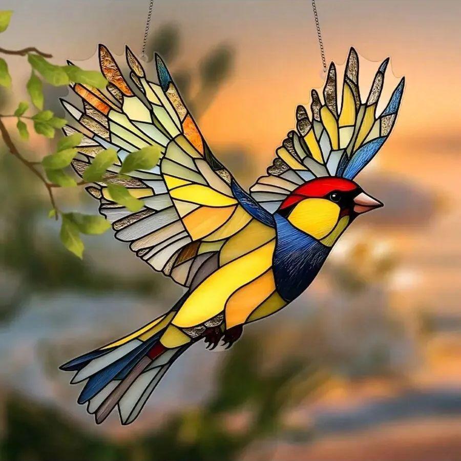 Enchanting Cardinals Light Catcher, Gift for Animal Enthusiasts, housewarming Party Decoration, Garden Office Home Decor