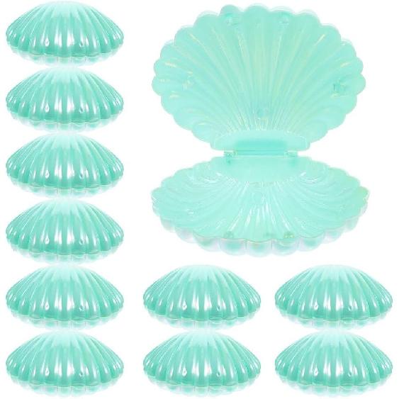 Amosfun 30pcs Sea Shells Candy Boxes Mermaid Party Seashell Candy Tray Jewelry Storage Trinket Box Birthday Valentines Party Supply
