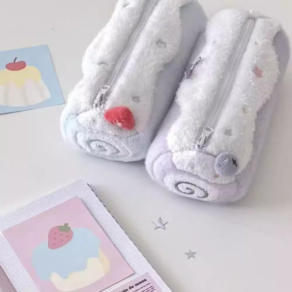 Plush Pencil Case With Large Capacity For Students And Kids
