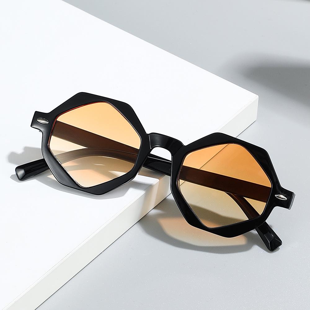 Polygon Sunglasses: European-American Angled Fashion, Color-Block, Casual Women's Style