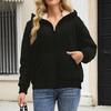 Women Hooded Jacket Casual Loose Zipper Cardigan Long Sleeve Sweatshirt Fashion Outerwear