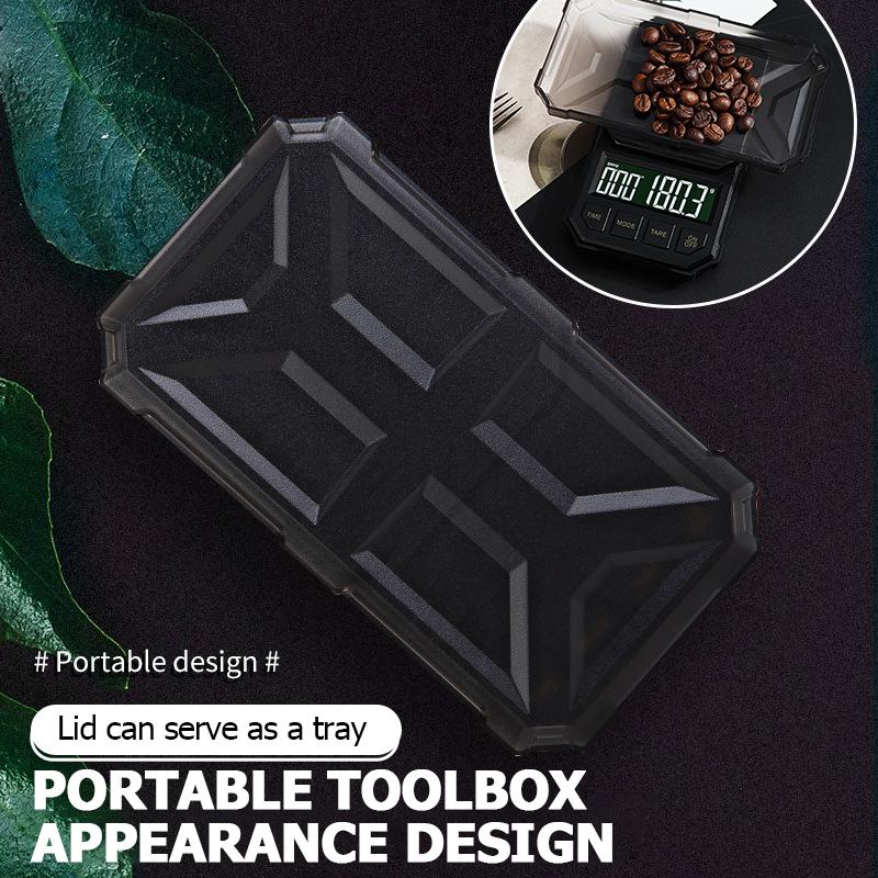 Portable Digital Scale 1kg/2kg Pocket Coffee Scales 0.1g High Precision Electronic Kitchen Food Scales Balance with Timing