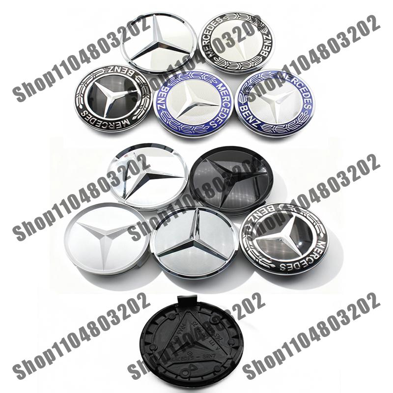 4pcs 75mm Car Wheel Center Hub Cap For Mercedes Benz B/C/E/S Class A Class C200L GLC GLK CLA W163 W166 W221 Replace Accessories