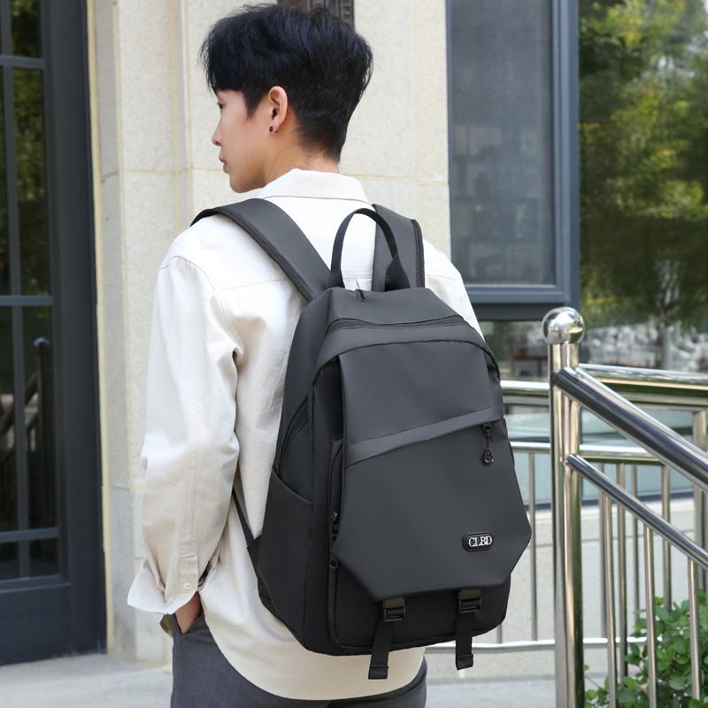 

School bag male college student, casual backpack male backpack large capacity simple versatile travel computer bag чорний