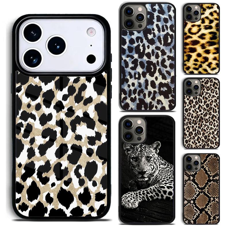 Leopard print Pattern Tiger Phone Case for iPhone 17 16 15 Pro Max Air 14 13 12 11 Plus Shockproof Capa Cover