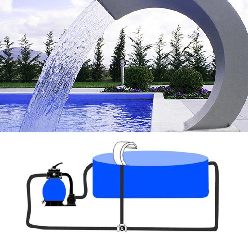 60x30cm Pond Garden Swimming Pool Feature Decorative Hardware Faucet Waterfall Stainless Steel Pool Water Fountain