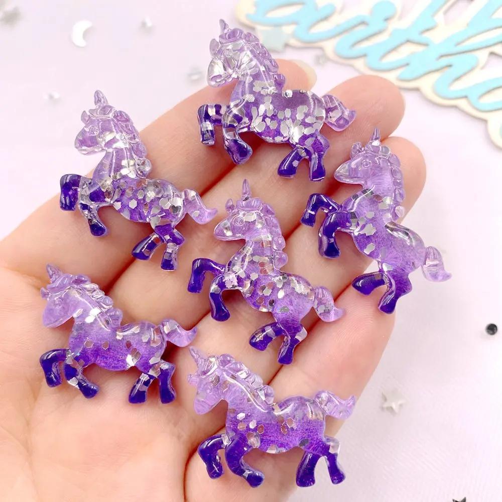 

6 шт. красочные смоляные блестки 3D единорог лошадь плоская задняя часть стразы свадебный скрапбукинг драгоценные камни аппликация DIY ювелирные аксессуары