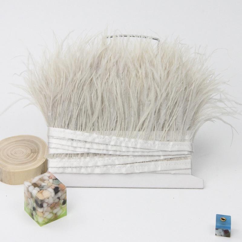 Feather1 Meter Fluffy Ostrich Feather Satin Trim Cloth Sideband 8-10cm Ribbon Fringe Suitable for Skirts / Dresses / Apparel Party DIY