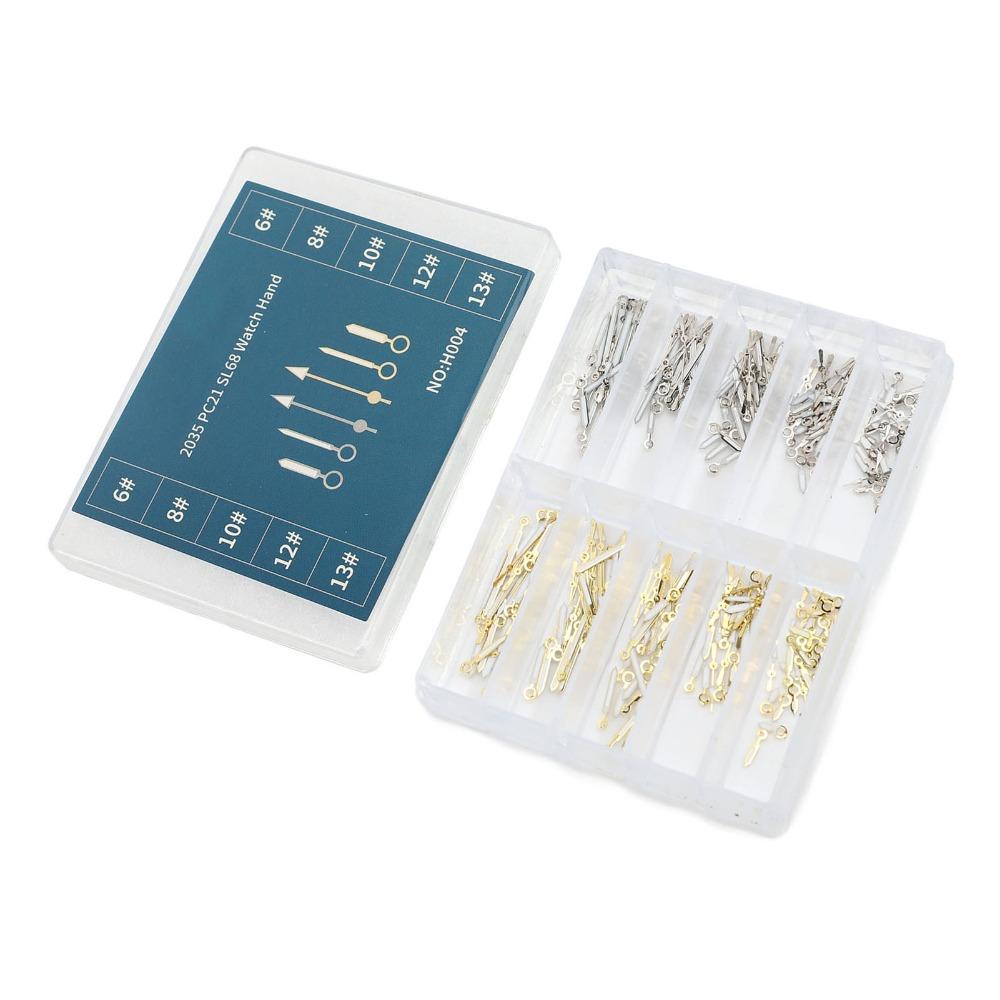 100 Sets Watch Hands Replacement Silver Finish Luminous Watch Hands  Timepiece Enhancement