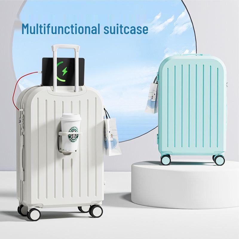 New Style Ins Durable Multifunctional Student Suitcase with Large Capacity and Password Lock Spinner Wheels