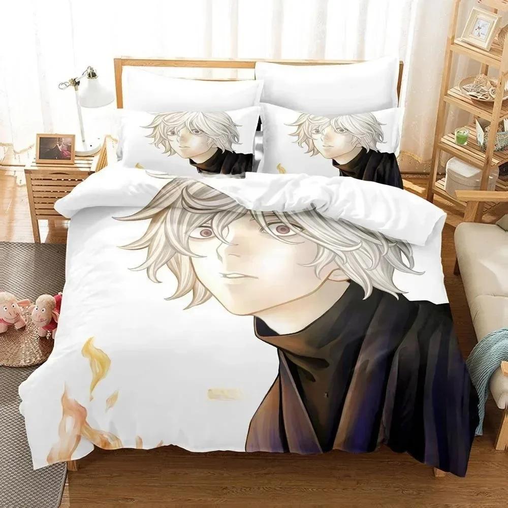 Fashion Anime Hell's Paradise Jigokuraku Bedding Set Cartoon Three-piece Set Adult Kid Bedroom Duvet Cover Sets Home Textiles