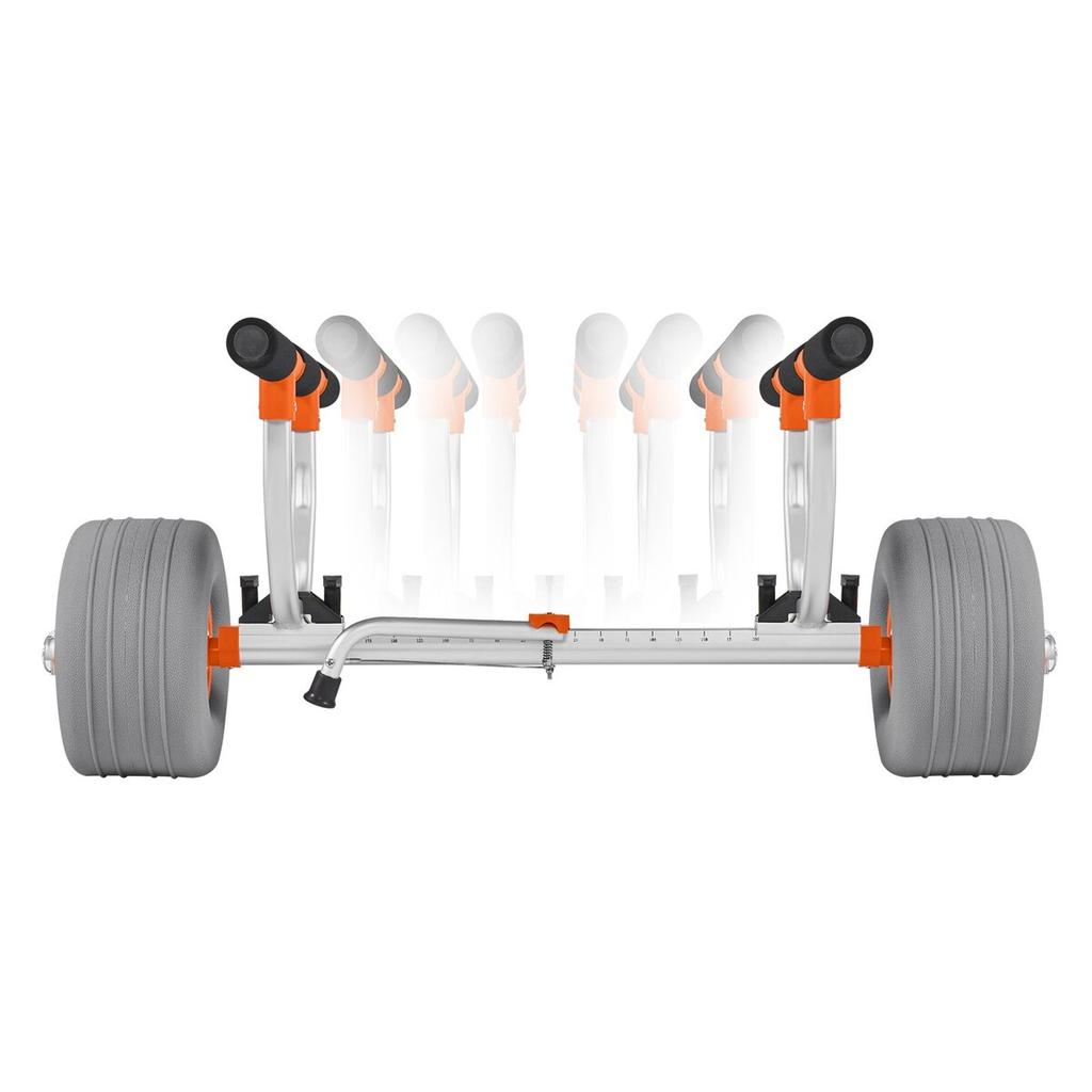Kayak Cart, 158.8 kg Load Capacity, Kayak Trolley with 30.5 cm Inflatable PU Tires & 2 Straps, Assembles & Disassembles Within Seconds, Paddle Board