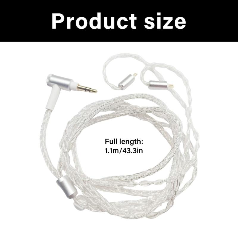 0.78mm Pin Silver Plated Sound Cable Braided PVC Design for TF10 Enhances Music Quality and Secure Connection
