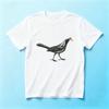 Funny Crow With French Fry Graphic Tshirt Unisexs Casual White Vintage Sketch Bird Print Short Sleeve Cotton Tee Quirky Streetwear