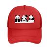 Cute Panda Trio Sitting Rolling Back View Mesh Baseball Cap For Womens Unisex FeUnisex Beach Dad Hat Hip Hop