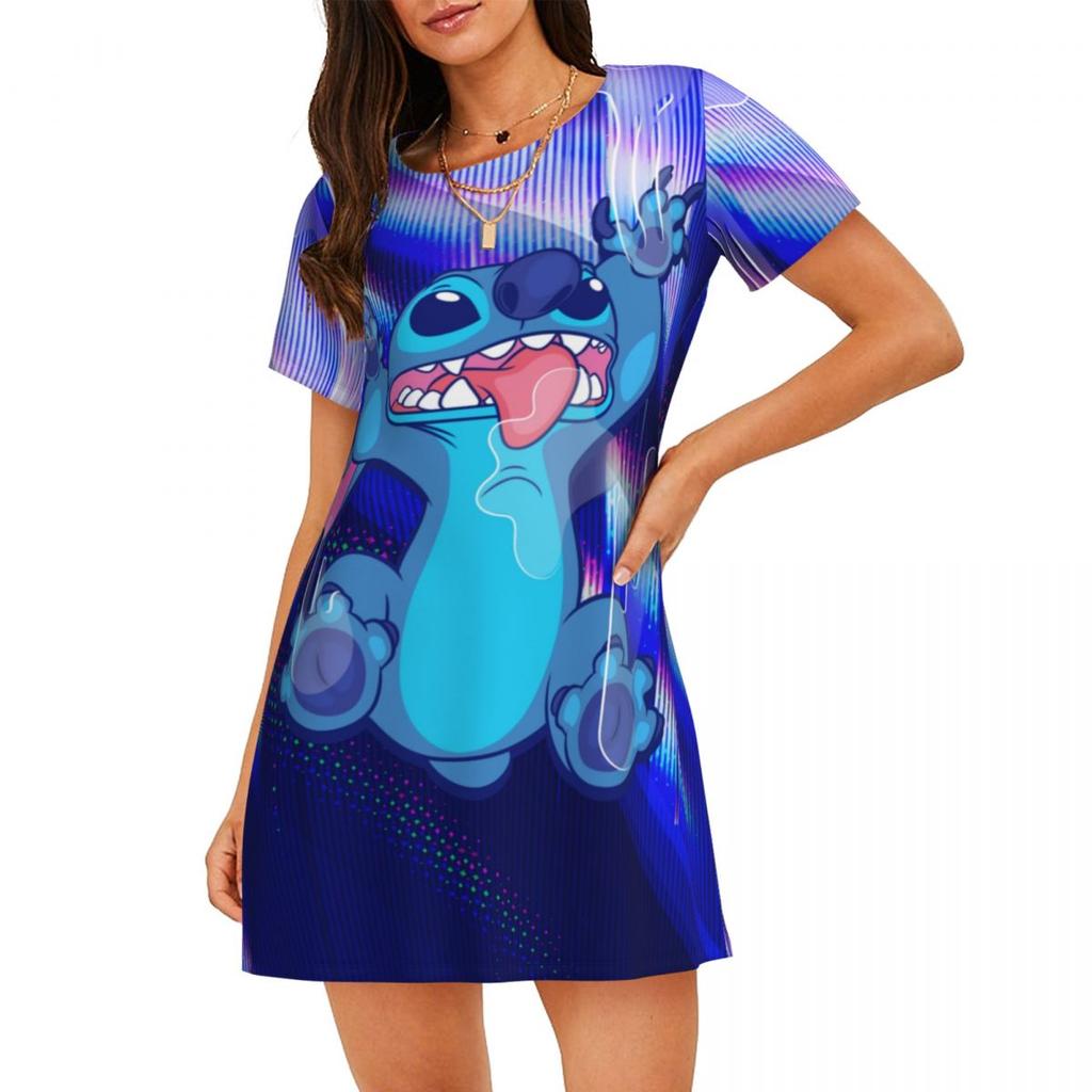 Casual Loose Crew Neck Women's Fashion Print Casual Dresses