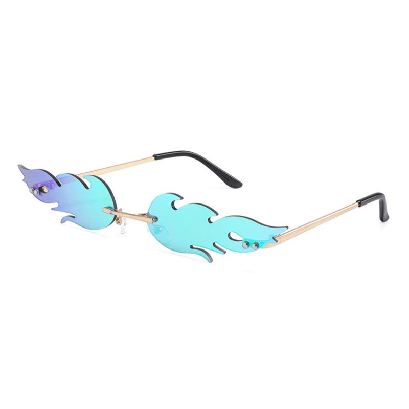Women’s Trendy Frameless Flame Sunglasses – Stylish European & American Party Glasses