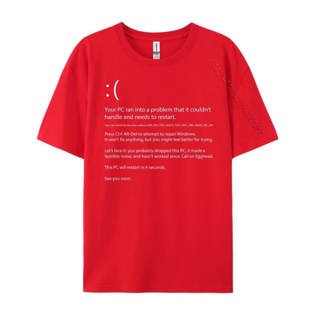 Blue Screen Of Death Windows Error Computer Geek Tee Shirt Clothes Meme Tshirt Plus Size Mardi Gras