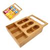 Food Storage Bag Container Bamboo Polished  Drawer Design Food Bag Storage Box for Kitchen Home