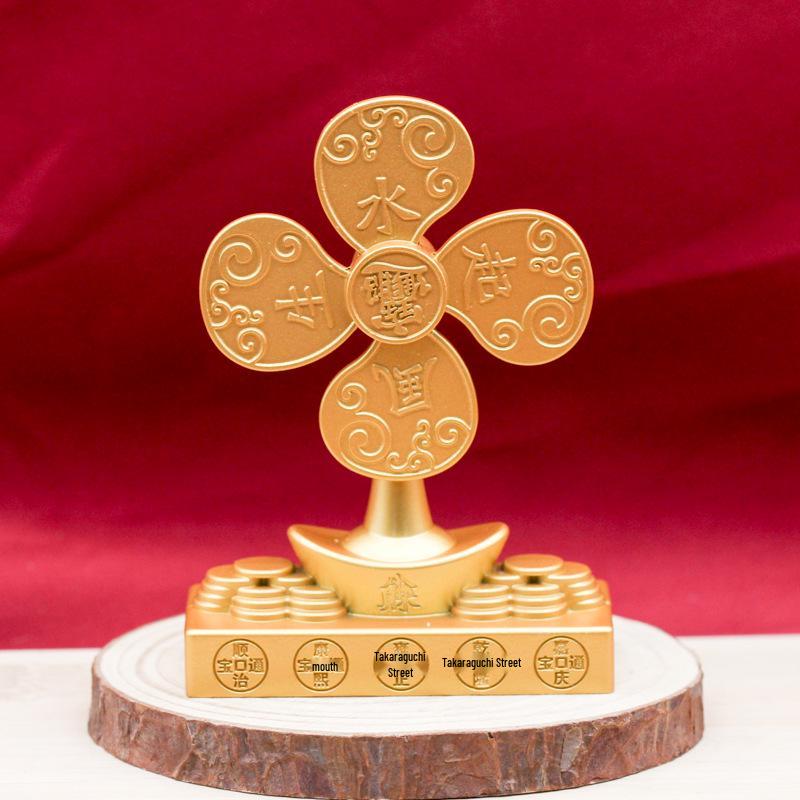 Five Emperors Coins Windmill Spinner: Fortune and Wealth Desktop Ornament Gift