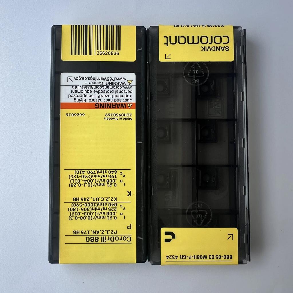 Sandvik / 880-0503W08H-P-GR 4324 / Industrial Indexable Carbide Inserts 10 Pcs