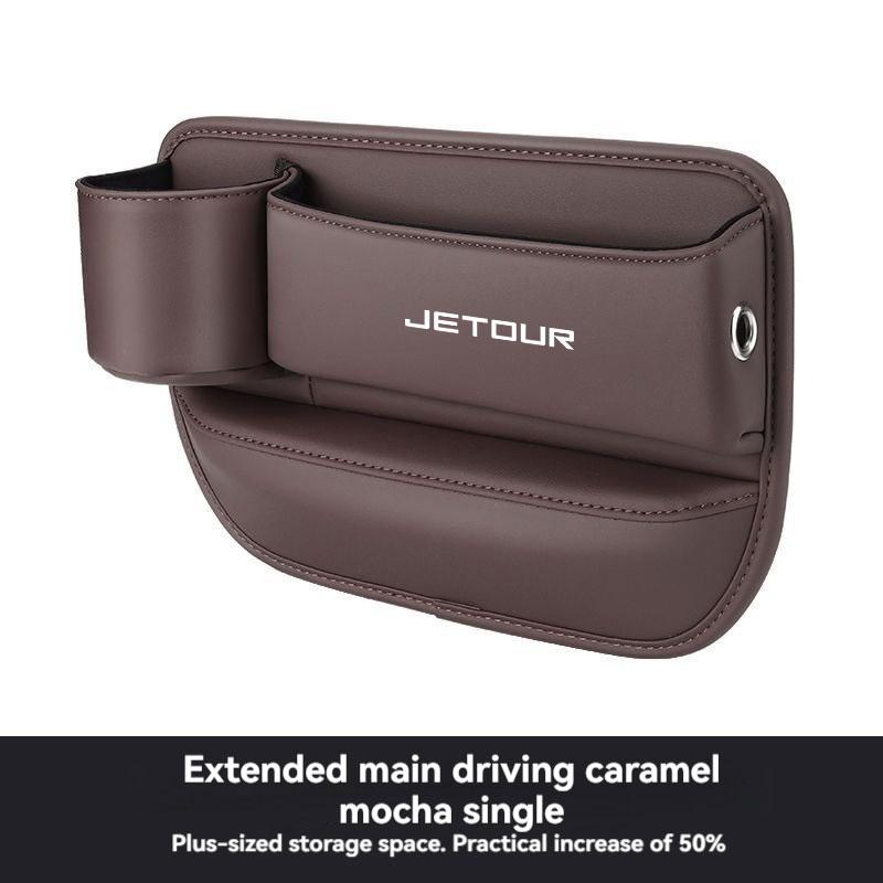 Multifunction Leather Car Seat Organizer Box Gap Filler With Cup Holder For Jetour X70 X90 X95 Plus X70S X70M Car Accessories