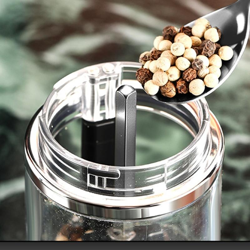 Multifunctional Salts and Pepper Mill Set with Adjustable Grinding Rechargeable Auto Condiment Grinder for Kitchen