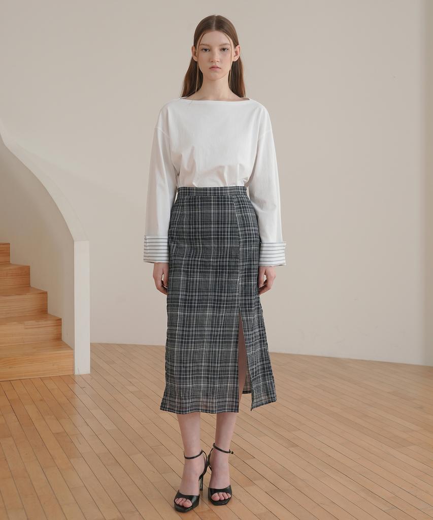 PAUL&ALICE Boat Neck Cuff Tee / 2 Colors
