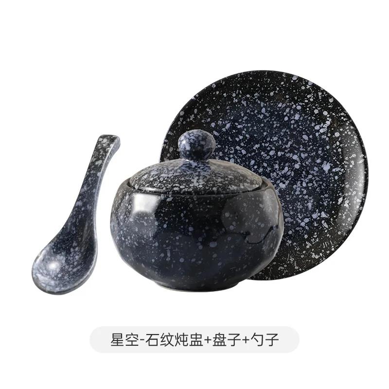 Vintage Kreative Keramikschüssel mit Deckel Suppenschüssel Gedämpfte Eierschüssel Dessertschalen Frühstücksschalen Restaurant Besonderes Geschirr