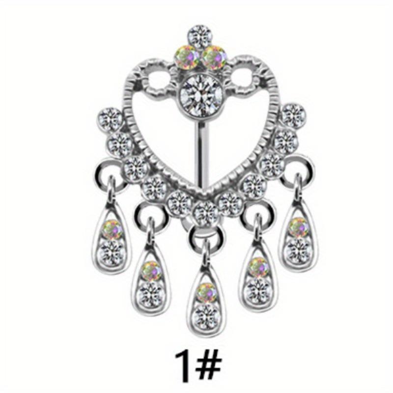 

1 шт. Перевернуте пупкове кільце з нержавіючої сталі з хрестиком із бахромою і цирконом з ювелірними виробами для пупка з пупком