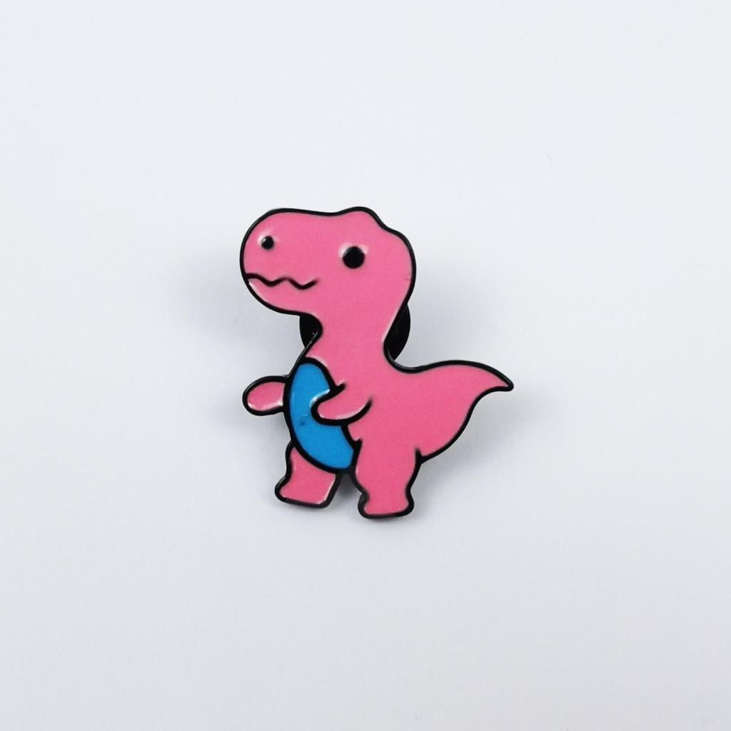 Cute Dinosaur Brooch Set: Triceratops & Brontosaurus Metal Badges for Kids' Clothing or Bag Decoration