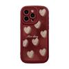 Crayon Love Smudged Mobile Phone Case for Iphone15 Silicone 16 for 14promax Retro Wine Red 12 All Inclusive 13