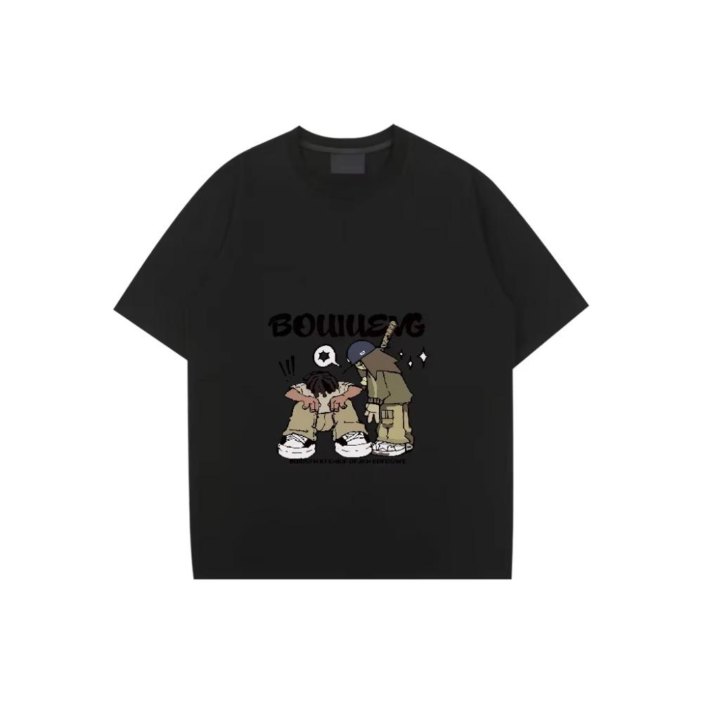 Bărbați tricou bumbac supradimensionat scrisoare streetwear hip hop Harajuku vintage doi băieți grafic mânecă scurtă topuri estetice îmbrăcăminte