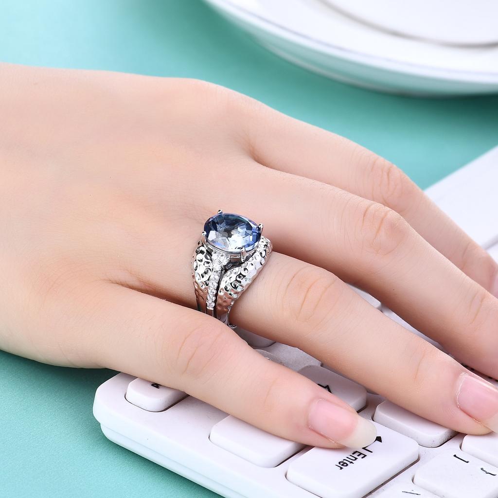 Nový špičkový evropský a americký retro stylový prsten s 925 mincovním stříbrem vykládaný barevnými drahokamy